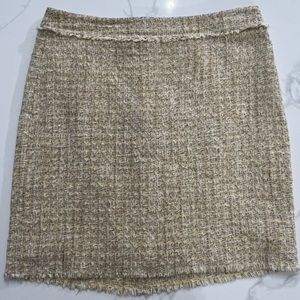 ANN TAYLOR yellow tweed pencil skirt with zipper in great condition size 10p